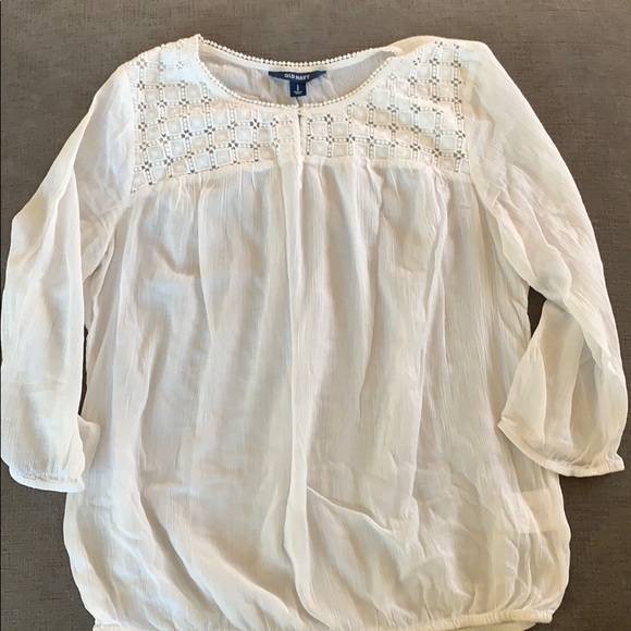 Old Navy Tops - Old navy long sleeve white shirt